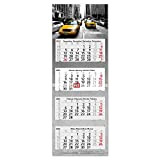 Calendario 4 mesi 2023, motivo: taxi New York, 33 x 90 cm, agenda annuale con festività, calendario da parete con ...
