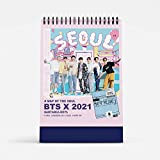 Calendario BTS 2021 – Kpop 2021 BTS Calendario da tavolo 12 disegni colorati mensili Flip Stand Desk Calendar BTS Mini ...