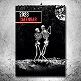 Calendario Da Parete Gotico 2023, Calendario Da Parete Arte Gotica, Calendario Con Cornice Teschio 2023, Calendario Da Parete Appeso Con ...