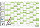 Calendario da parete lavabile 2023 planner verde A2 59,4 x 42,0 cm con 1 pennarello ARROTOLATO -agenda da parete calendario ...