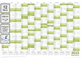 Calendario da parete/pianificatore annuale verde XL 2023 grande formato A1 84,0 x 59,0 cm materiale 135g/m2 stampa di qualità piegata ...