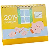 Calendario da scrivania 2019 Flip-on Planner da tavolo, decorazione per casa e ufficio Piggy rosa.