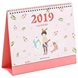 Calendario da tavolo 2019, agenda giornaliera settimanale, con calendario tascabile rosa