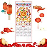 Calendario di Capodanno Cinese 2023 Anno del Coniglio Capodanno Calendario da Parete Cinesi Calendario Scorrimento Calendario Lunare Cinese Calendario Mensile ...