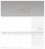 Calendario settimanale internazionale 2023 in formato orizzontale [grigio rosato] 1 settimana 2 pagine | calendario settimanale 29,5 x 10,5 cm ...