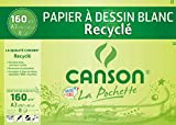 Canson 200002765, in materiale riciclato, 20 fogli di carta da disegno, formato A3, 160 g, colore: bianco