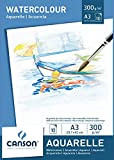 Canson 200005790 - Blocco carta Acuarela, A3, 300 g/m², 10 fogli, Bianco