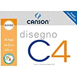 Canson 530976 - Album a 4 Angoli, Disegno C4, Ruvido, 20 Fogli, 224 G/Mq, 24x33 cm