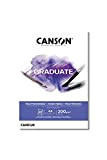 CANSON Graduate Mixed Media bianco,album da disegno collato lato corto,A4,20 fogli,grana leggera,200g/m