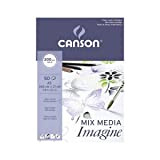 Canson Imagine - Carta da disegno, A5, 200 g, da 50 fogli grana leggera collato 1 lato