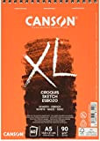 CANSON XL Croquis per Schizzo o Disegno, Carta Leggera, 90g/m, A5, 60 Fogli, Grana Fine