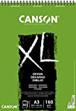 Canson XL Dessin album per matite, pastelli, carboncini 160gm A3 30 fogli grana leggera, spiralato lato corto, bianco