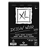 Canson XL Dessin noir, album con carta nero profondo,lato liscio per pennarelli e marcatori,lato ruvido per matite e pastello,A5,20fogli,160g/m