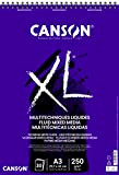 CANSON XL, Mix Media Textured Album per Acquerello Spiralato, Lato Corto 300g/m, Grana Media, A3, 30 Fogli
