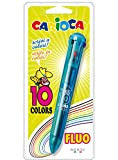 Carioca 10 Colors Clip-on retractable ballpoint pen Multi 1pezzo(i), trasparente