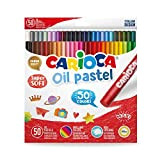 CARIOCA OIL PASTEL | 43286 - Set Pastelli a Olio Maxi, Colori Assortiti, 50 pezzi
