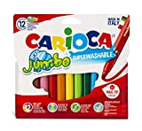 CARIOCA Pennarelli Jumbo Paperboard Wallet, Pennarelli Colorati per Bambini con Punta Maxi, Ideali per Disegnare e Colorare, Super Lavabili, Colori ...