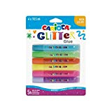 Carioca Tubetti Glitter Glue Neon, Tubetti di Colla Colorata, 10,5 ml, 6 Pezzi