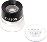 Carson Optical LumiLoupe - Lente di ingrandimento x10 con griglia di misurazione a inserimento (LL-20)