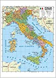 Carta geografica murale Italia 100x140 bifacciale fisica e politica