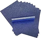 Carta glitterata, formato A4, colore blu medio brillante, morbida al tatto, non sbiadisce, spessore 150 g/mq, confezione da 10 fogli