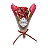 Cartei 2021 - Mazzo di auguri con regali di giorno asciutto, per la festa della mamma, con rose artificiali