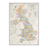Cartina classica degli Gran Bretagna parte frontale laminata - 59,4 (L) x 84,1 (H) cm