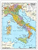 Cartina ITALIA fisica - politica 30x42 AGENDEPOINT.IT® plastificata lucida per uso scolastico