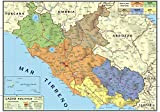 Cartine geografiche bifacciali politiche e fisiche Regioni D'Italia 100x140 cm complete di aste (Lazio)