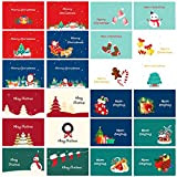 Cartolina di Auguri,Biluer24Pcs Biglietti Auguri Natale con Buste e Adesivo Regalo Natale Cartoline Biglietto di Auguri di Buon Natale per ...