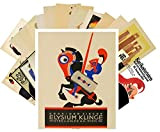 Cartolina Pack 24PCS Julius Clinger Bauhaus vintage Art Deco illustrazioni