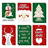 Cartoline di Natale,24 Biglietto Auguri Natale con Buste e Adesivi da Busta, Regalo Natale Cartoline, Cartolina di Natale per Salutare ...