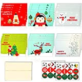 Cartoline di Natale, 24 Pezzi Biglietti di Natale con Buste e Adesivi, Regalo Natale Cartoline, Biglietto Auguri Natale Biglietti di ...