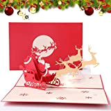 Cartoline di Natale,3D Biglietti di Auguri di Natale,3D Pop Up Biglietti di Auguri con Buste,per Natale/Capodanno di carte e buste ...