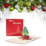 Cartoline di Natale 3D, Cartoline D'auguri di Natale, Biglietto di Natale con Albero 3D a Comparsa, Cartolina D'auguri Pop Up ...