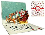 Cartoline di natale 3d, Deesospro® cartolina d'auguri pop up con bella carta tagliata, regalo per natale, busta inclusa, carta regalo ...