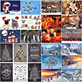 Cartoline di Natale con 24 disegni: un mix colorato di 24 diverse carte nostalgiche, paesaggi invernali e divertenti cartoline di ...
