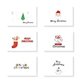 Cartoline di Natale con Buste e Adesivi, Xmas Cards, Christmas Cards, Regali Natale Decorazioni, 6 Disegni Diversi, 24 Pezzi