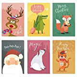 Cartoline di Natale per Bambini, 24 Pezzi Cartoline di Natale con Busta, Biglietti Pieghevoli Biglietti di Auguri di Natale Cartolina, ...