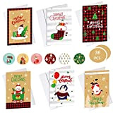 Cartoline di Natale, Regalo Natale Cartoline, 36 Biglietti di Natale con 36 Buste e 36 Adesivi, Set Di Cartoline Di ...