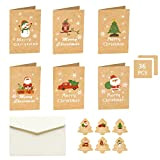 Cartoline di Natale, Regalo Natale Cartoline, 36 Biglietti di Natale con 36 Buste e 36 Adesivi, Set Di Cartoline Di ...