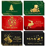 Cartoline di Natale,(set da 24)Biglietti di Natale con buste e adesivi,3D Cartoline di Natale,Biglietti di auguri vuoti,Biglietti di Natal per ...
