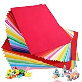 Cartoncino colorato A4, carta colorata (confezione da 100 fogli), 180 g, 20 colori assortiti fatti a mano, carta per origami, ...