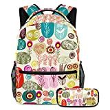 Cartoon Wireframe Flower School Backpack Bags Set Bookbags Teen Girls Boys Casual Daypack con astuccio per scuola elementare scuola materna, ...