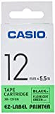 Casio EZ Label Printer XR-12fgn fluoreszierendes nastro autoadesivo 12 mm x 5,5 m NERO SU GUEN