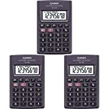 Casio HL-4A Calcolatrice tascabile Antracite Display 8 cifre, Pacco da 3