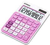 Casio MS-20NC-PK Calcolatrice da Tavolo, Display a 12 Cifre, Bianco/Rosa