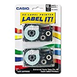 Casio - Tape Cassettes For Ez-Label Printers, 1/2, Black/White, 2/Pack Csoxr12We2S