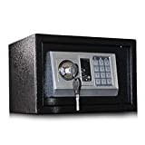 Cassaforte di sicurezza, chiave elettronica di sicurezza struttura in acciaio per ufficio domestico piccolo, multi-colore -31X20X20Cm-assicurazione casella cassaforte, nero