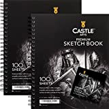 Castle Art Supplies Album da Disegno, 22 cm x 30 cm | Doppio Blocco di Fogli da Disegno | 200 ...